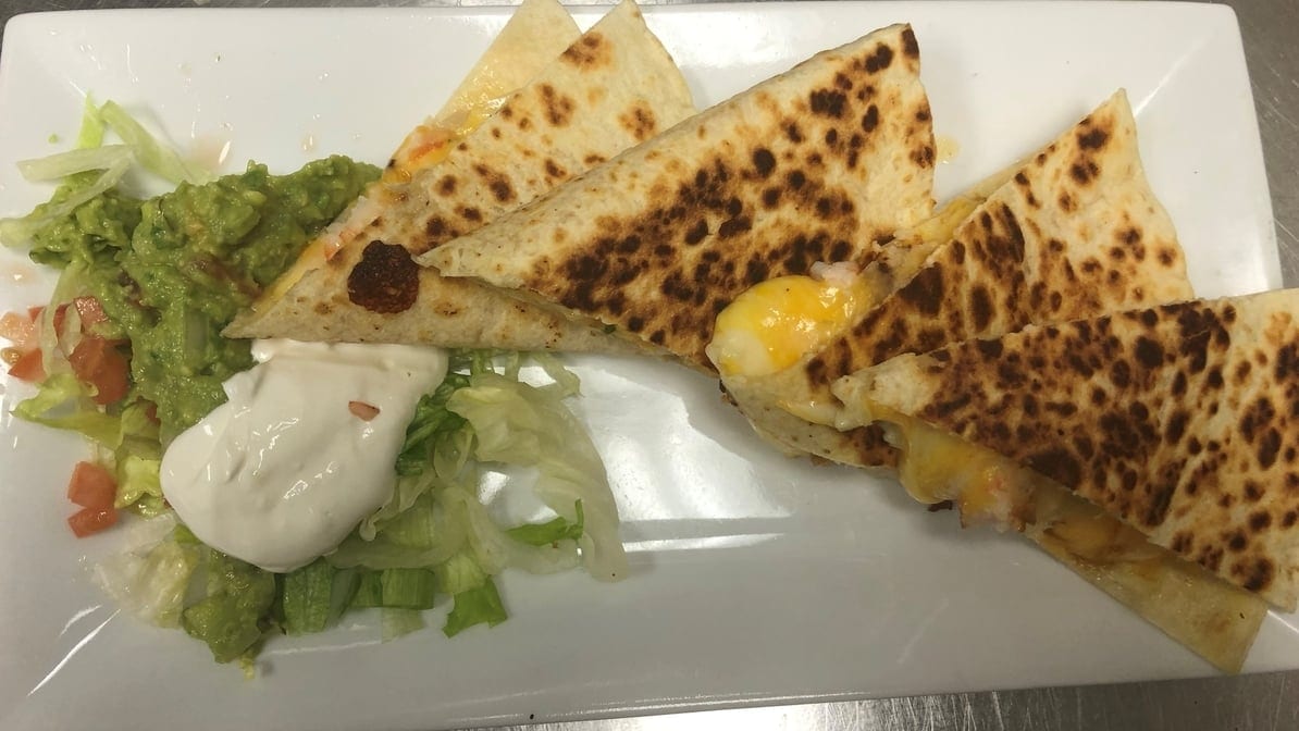 Veggie Quesadilla Apt Dinner.